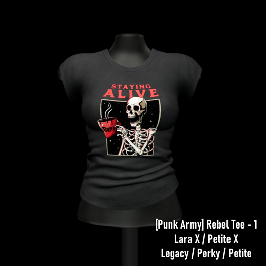 Second Life Marketplace - [Punk Army] Rebel Tee - Fatpack